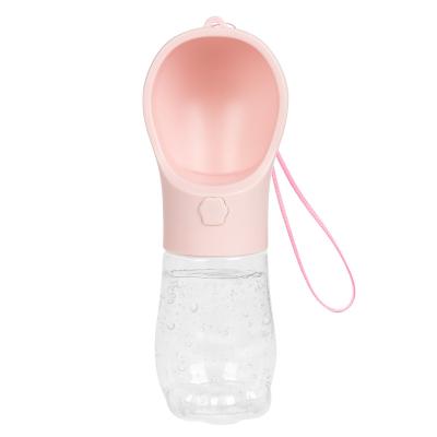 China Multifunctional Portable Viable Plastic Pet Water Bottle Dispenser Pet Drinker BPA Free Plastic Cup For Outdoor Traveling Walking for sale