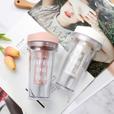 China Sustainable Wide Mouth Drinking Water Coffee Milk Cups Bottles Temperature Friendly Reusable Hot Plastic Cups And Saucers 50 Pcs PC for sale