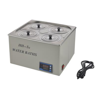 China HH-S4 Laboratory Water Bath 4 Holes Digital LED Display Electro-thermostatic Lab Water Bath for sale