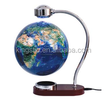 China Plastic PVC Plastic Wholesale Home Decoration Display Gift Creative Rotating Floating Lamp 20cm Earth Globe for sale