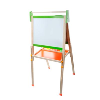 China Chridren Toys Double Side Wooden Easel With Black And White Board Magnetic Board for sale