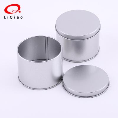 China Factory Recyclable Tinplate Color Silver Color Round Metal Coffee Bean Box Storage Case Portable Tea Packing Box for sale