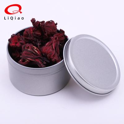 China New Recycled Materials Small Round Tea Box Candy Cans Gift Packing Box Metal Frosted Tin Box Party Supplies for sale