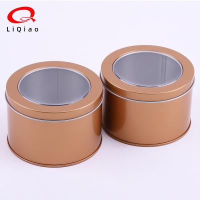 China Gift & Craft Rose Gold 90*60MM Floral Metal Container Coffee Bean Metal Can Watch Tin Can for sale