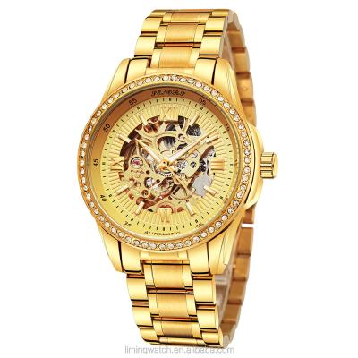 China Wholesale Low Price Western 24K Gold Men Watches Logo Skeleton Automatic Mechanical ODM Custom Watches for sale