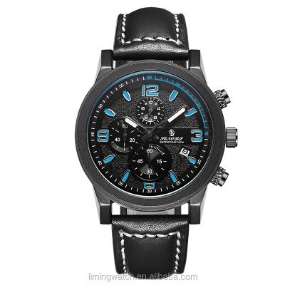 China SENORS WATCH SN001 Wholesale Small Fashion Sports Chronograph Genuine Leather High Quality Waterproof Watches Water Resistant for sale