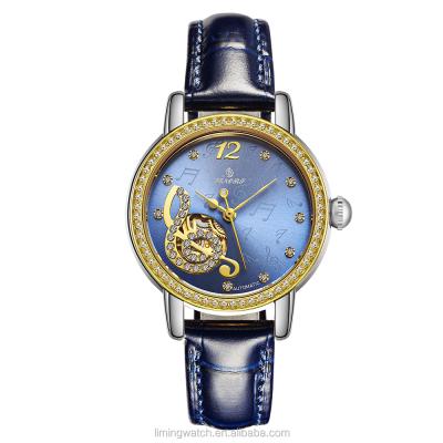 China Water Resistant Genuine Leather Strap Watches Women Luxury Brand Automatic Mechanical Movement Lady Watches for sale