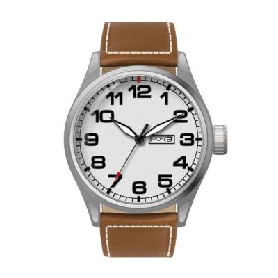 China Water Resistant Genuine Leather Bracelet Watches Stainless Steel Quartz Watches Gift For Men for sale