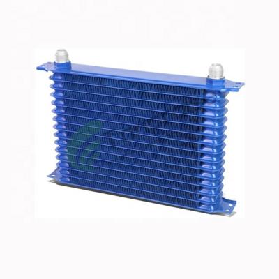 China AN10 Universal Aluminum Transmission Vehicle Engine Trust Style For Japanese Car Oil Cooler Kit 15Row Blue for sale