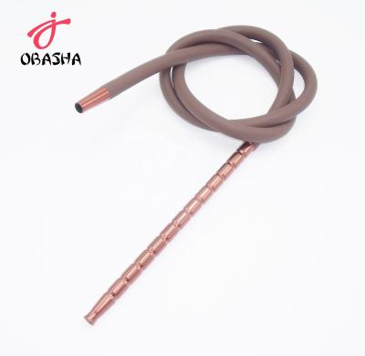 China Wholesale Silicone +Aluminum Color Hookah Hose With Alloy Handle Silicone Hose Hookah Accessories for sale