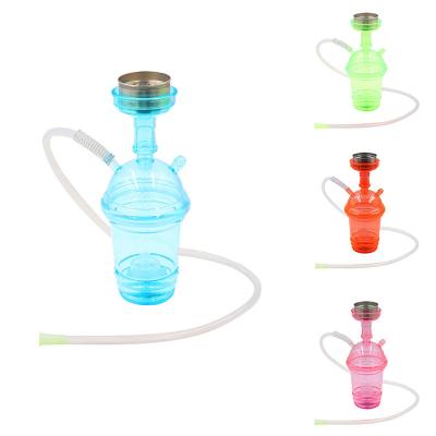 China Cheap Acrylic Hookah Mini Shisha Portable Hookah Shisha Cups With LED Hookah Sets for sale