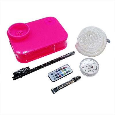 China Best Selling Acrylic Shisha Hookah Round Corner Square Box with LED Portable Hookah Cup for lounge1 for sale