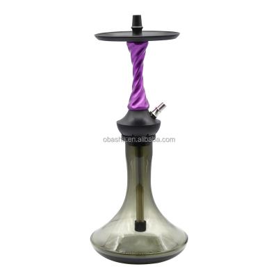 China Aluminum alloy russian style aluminum hookah available in stock including all accessories good weight glass hookah for sale