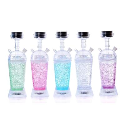 China Wholesale best selling acrylic shisha portable hookah medium cups with LED for leisure and entertainment1 for sale