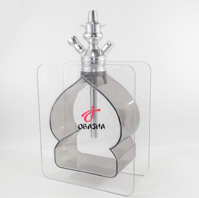 China Wholesale Acrylic Shisha Heart Shaped Shisha Plastic Hookah With 5 Set Of Accessories for sale