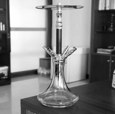 China Stainless Steel+glass China factory bestselling carbon fiber stainless steel stem and transparent glass base shisha hookah for sale