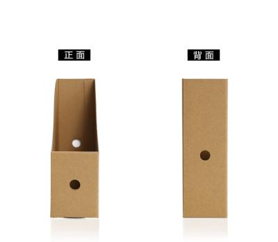 China Magazine Storage Box with Labels 5 Pack Kraft Corrugated Cardboard Magazine Folder Holders with Labels for sale