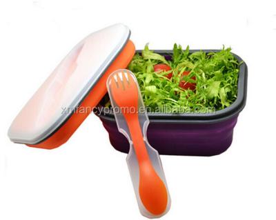 China Microwavable Silicone Folding BPA Free Collapsible Food Bowl Container for sale