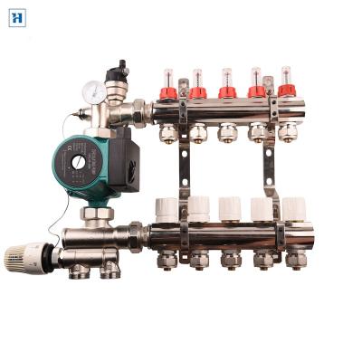 China Modern Manifold Underfloor Heating Set Floor Heating Valve Central Heating Manifold for sale