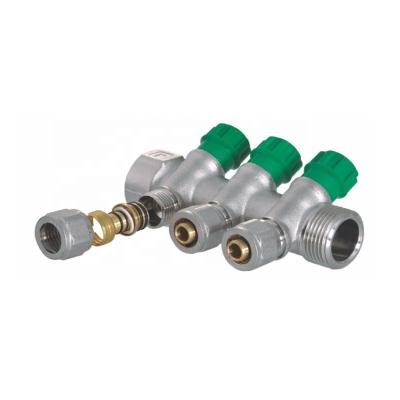 China H2009 Series 4 Diverse Way Brass Water Fitting , Brass Manifold for sale