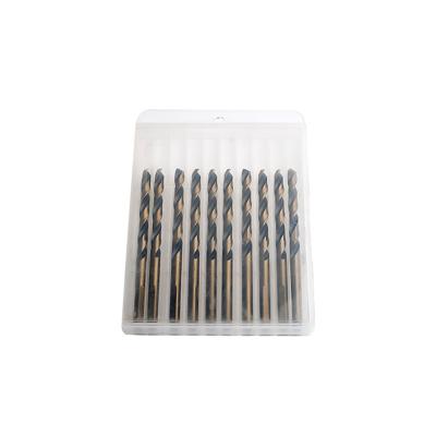 China Best Selling Durable 10Pcs Life Full-earth Hss Straight Shank Twist Drill Bits Set For Metal for sale