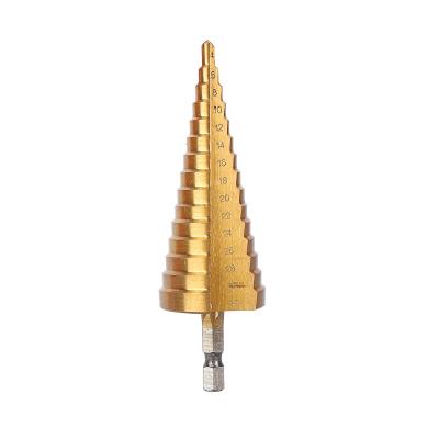 China Wholesale Quility Hss Wood Drilling Stepped Bit Set Classic Titanium Step Drill Bit For Metal for sale