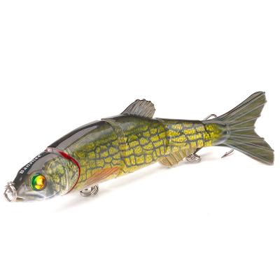 China Vivid Fish Action 16.8 5 Sections 38g Bass Shape Fishing Lure Multicolor Jointed Hard Plastic Realistic Swimming Bait for sale