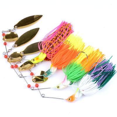 China Hot Sale Sea Fish Lead Jig Skirt 20.5g 4 Colors Spinner Lure Rubber Jig Buzz Fishing Lure for sale