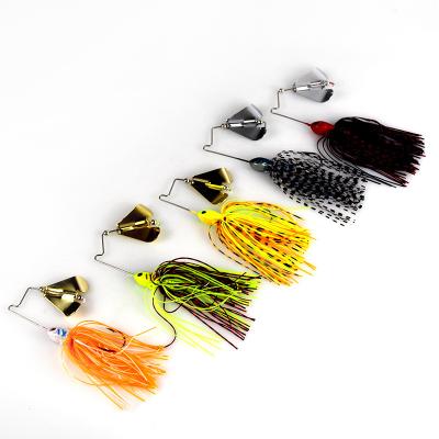 China Hot Sale Vivid Fish Action Buzz Jig Swimming Skirt 13g 10cm 5 Color Spinner Lure Rubber Skirt Fishing Lure for sale