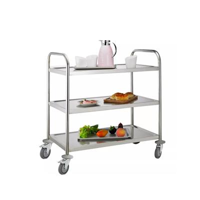 China Hotel Used Food Service Cart Hotel And Restaurant Cart Stainless Steel Dining Carts for sale