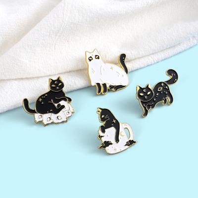 China Custom Skeleton Europe Stars Brooch Lapel Pin Badge Bag Punk Black Jewelry Gift for Kids Friends Ghost Wholesale Enamel Pins for sale