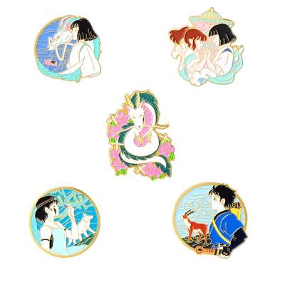 China New Europe Design Anime Pin Badges Custom Japanese Style Dragon Girl Boy Pin For Cartoon Lapel Jewelry Enamel Pin for sale