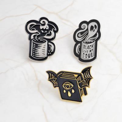 China Europe Factory Price Fashion Wholesale Custom Magic Book Lapel Soft Enamel Pin for sale