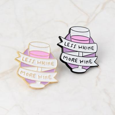 China Europe Quote Pin Kindness Feminist Wine Lover Power Collection Girl Inspirational Enamel Pin for sale