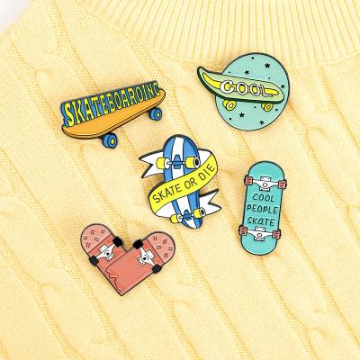 China Europe Fun Custom Sports Love Skating Pins Bag Lapel Pin Cartoon Badge Jewelry Skate or Die Enamel Pin for sale