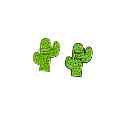 China Europe Fashion Accessories Cute Fun Novelty Are Not A Wise Prick Tropical Desert Plant Cactus Lapel Enamel Pin for sale