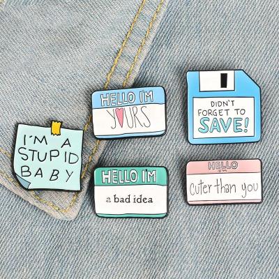 China Funny Europe Dialog Brooches Hug Personalized Enamel Pins Pin Cartoon Gift Tape Slogan Bag Clothes Lapel Pins for sale