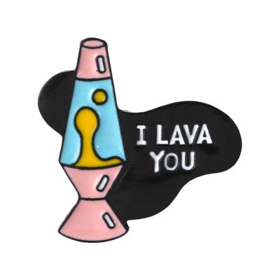 China Europe I Lava You Lava Lamp Lapel Pin Badges Brooches For Women Girl Female Jewelry Enamel Pin for sale