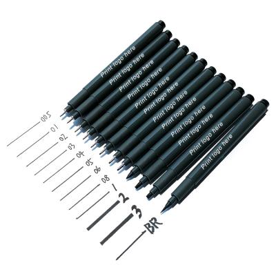 China Drawing Factory Sell Art Line Calligraphy Sketch Needle Point Drawing Micro Micron Black Fineliner Fine Tip Pens Set for sale