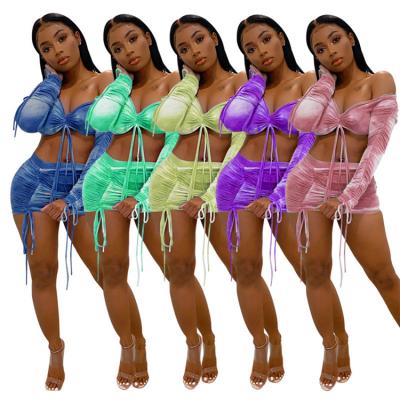 China Summer Style Print And Dye Breathable Hot Summer Style Short Set Two Piece Skirt Set Plus Size Two Piece Sets for sale