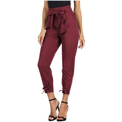 China QUICK DRY High Waist Strap Small Feet Loosen Solid Color Women's Pants and Trousers Women's Pants for sale