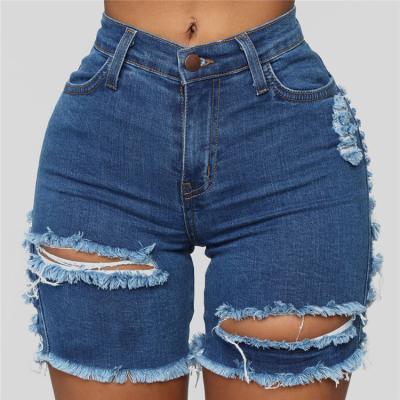 China Wholesale new summer high waist stretch QUICK DRY with holes jeans fashion wholesale jeans for sale