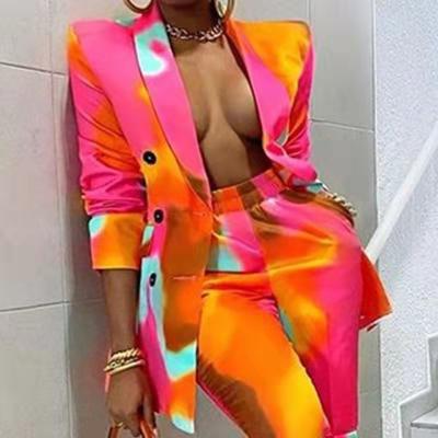 China 2021 Source Manufacturer High Quality Printed Breathable Jacket Suit Ladies Suit Women's Suits for sale