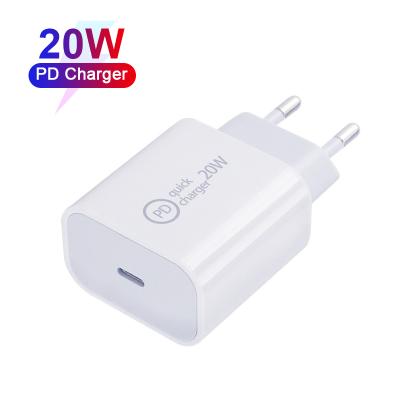 China UniversalÂ   2021 New Design Fast Charging PD20W Mobile Phone Charger Wholesale Price Home USB Wall Charger EU USA R-U Plug for iphone 12 for sale