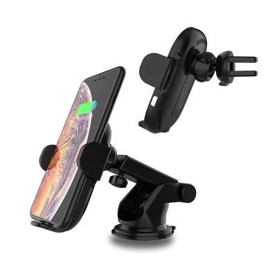 China Fast Wireless Car Air Mount Phone Holder Car Phone Holder Power Bank For Windshield Use Smart Air Vent Compatible for sale