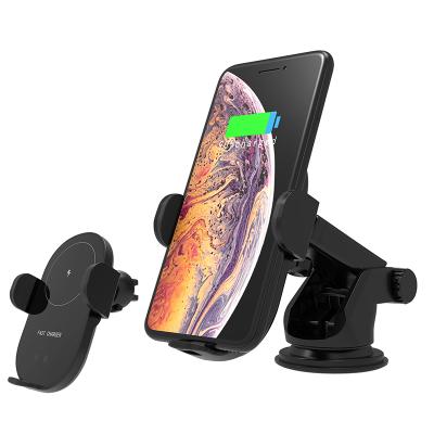 China Car Air Mount Phone Holder Car Phone Holder Fast Infrared Sensor Charger For Air Vent Glowing Logo for sale