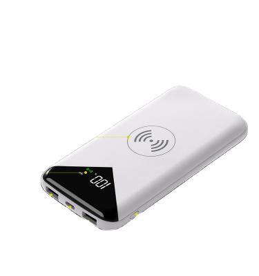 China New high capacity palladium 18W wireless power bank 10000mAh 2 usb high capacity led display for sale