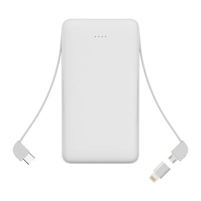 China With hot 10000mAh build-in-wire flex powerbank three-in-one fashion for sale