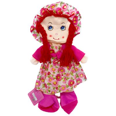 China Wholesale Soft Unfilled Leather Doll Shell Plush Toy Custom PP Cotton Cotton Red Flower Skirt To Accompany Sleeping Doll for sale