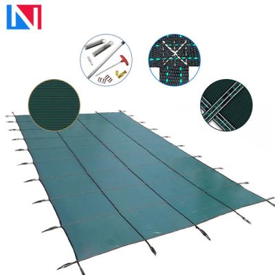 China Waterproof PP Mesh Durable Above Ground 24 Foot Swimming Pool Blue Winter Safety Covers for sale